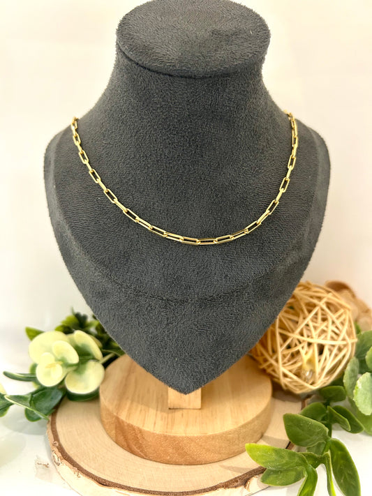Women's Sterling Silver Gold Plated 2.8mm Paperclip Chain