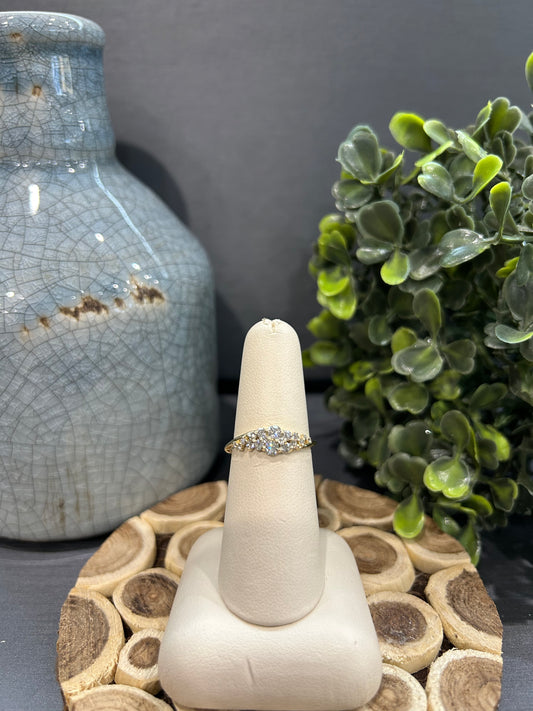 10k Yellow Gold 0.50ctw Diamond Starburst Cluster Ring