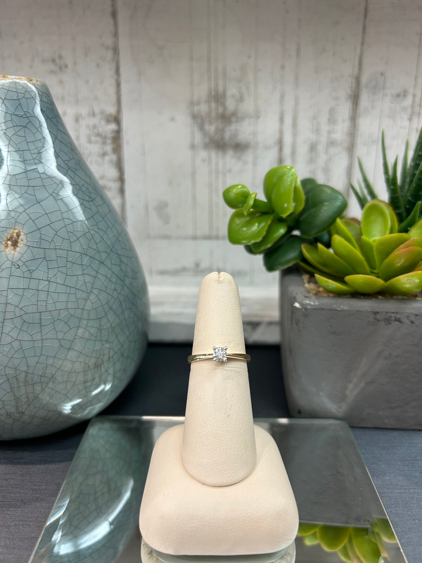 14k Yellow Gold Diamond Solitaire Ring