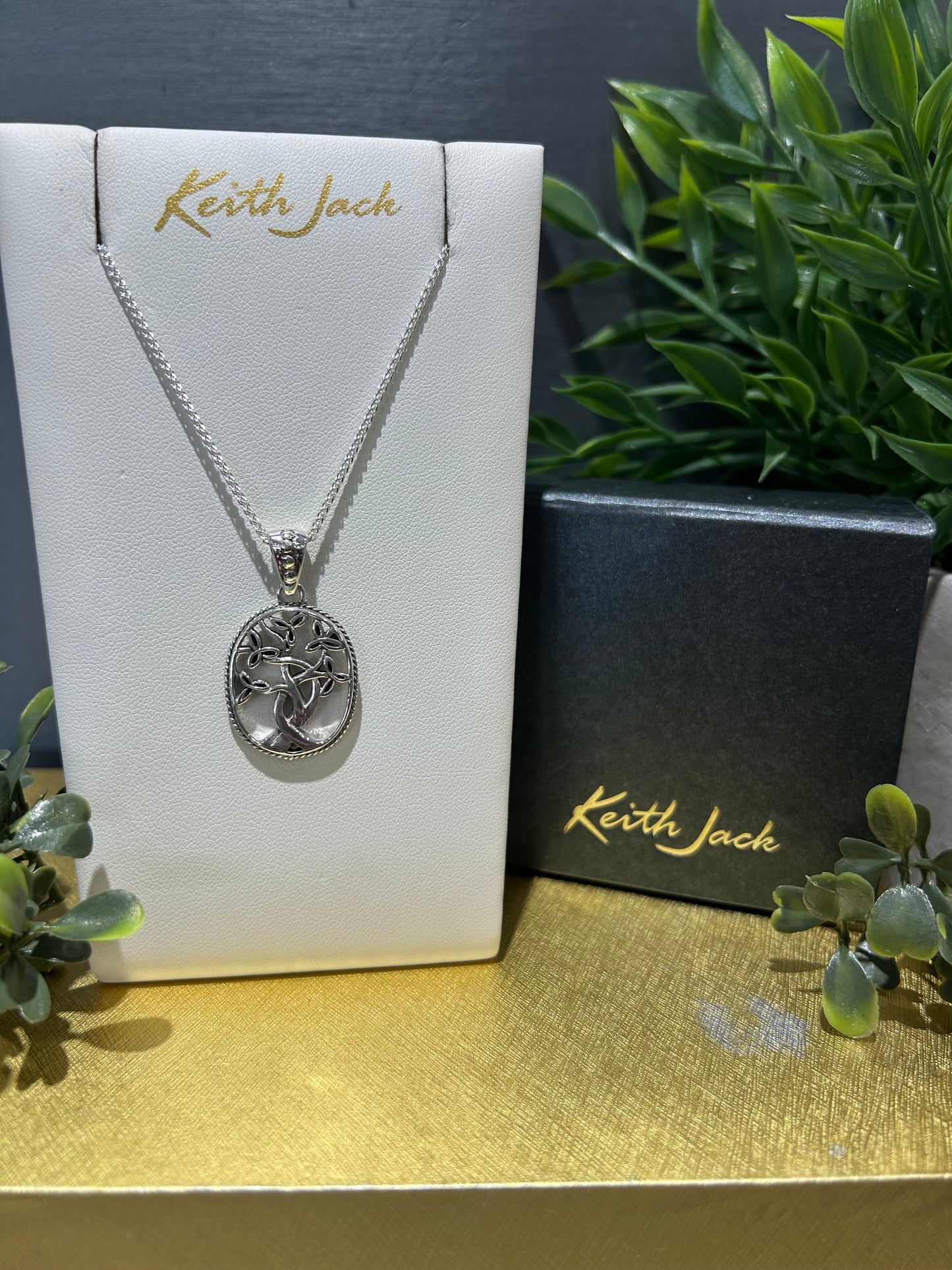 Silver Trinity Knot and Tree of Life Pendant