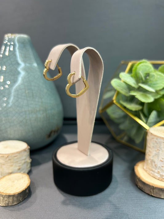 10k Yellow Gold Heart Shape Hoop Earrings
