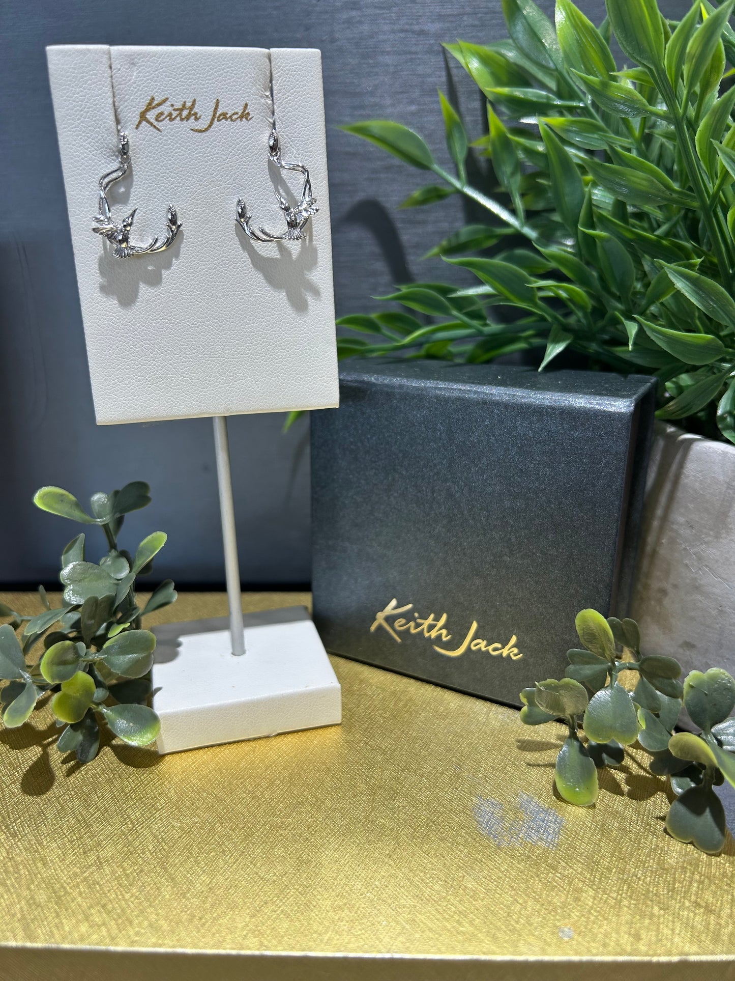 Silver and 10k Yellow Gold Hummingbird Earrings