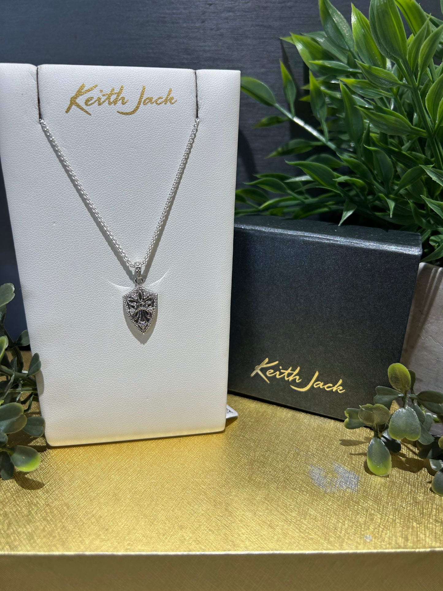 Silver and 10k Yellow Gold Guardian Angel Shield Pendant
