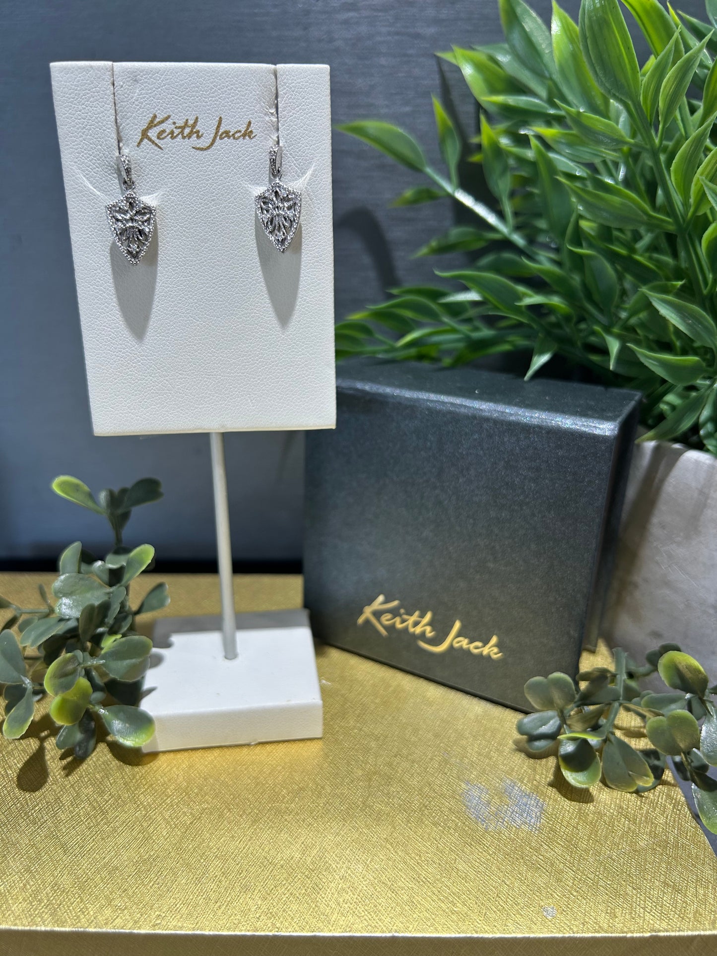 Silver and 10k Yellow Gold Guardian Angel Shield Earrings