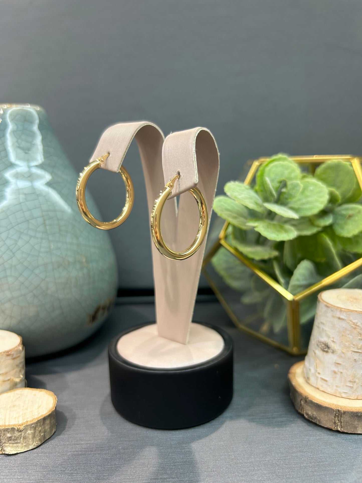 10k Yellow Gold Polished Tube Hoop Earrings
