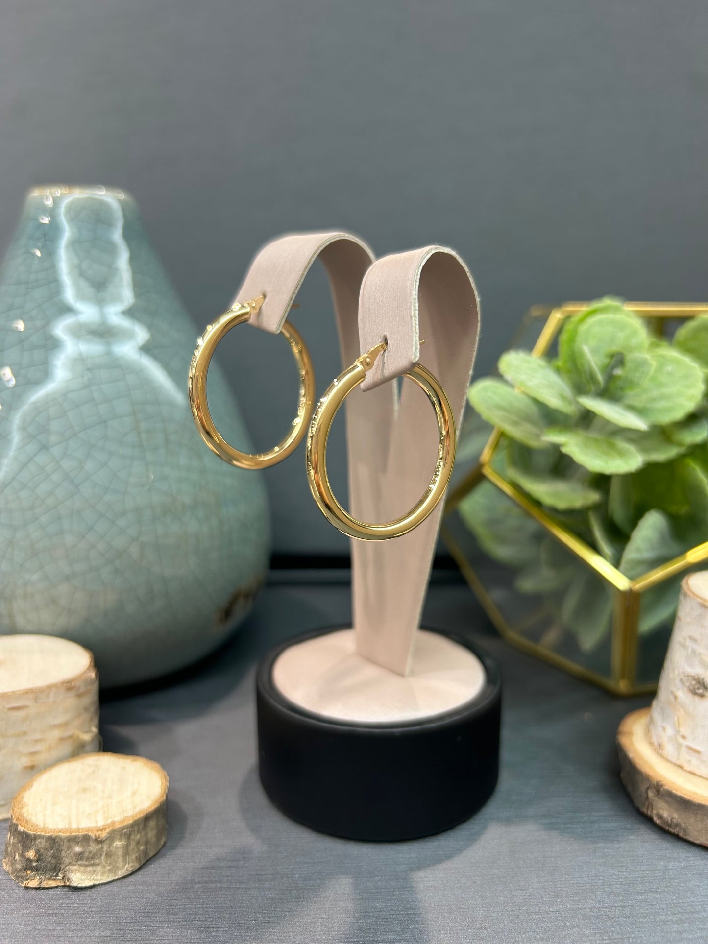 10k Yellow Gold Polished Tube Hoop Earrings