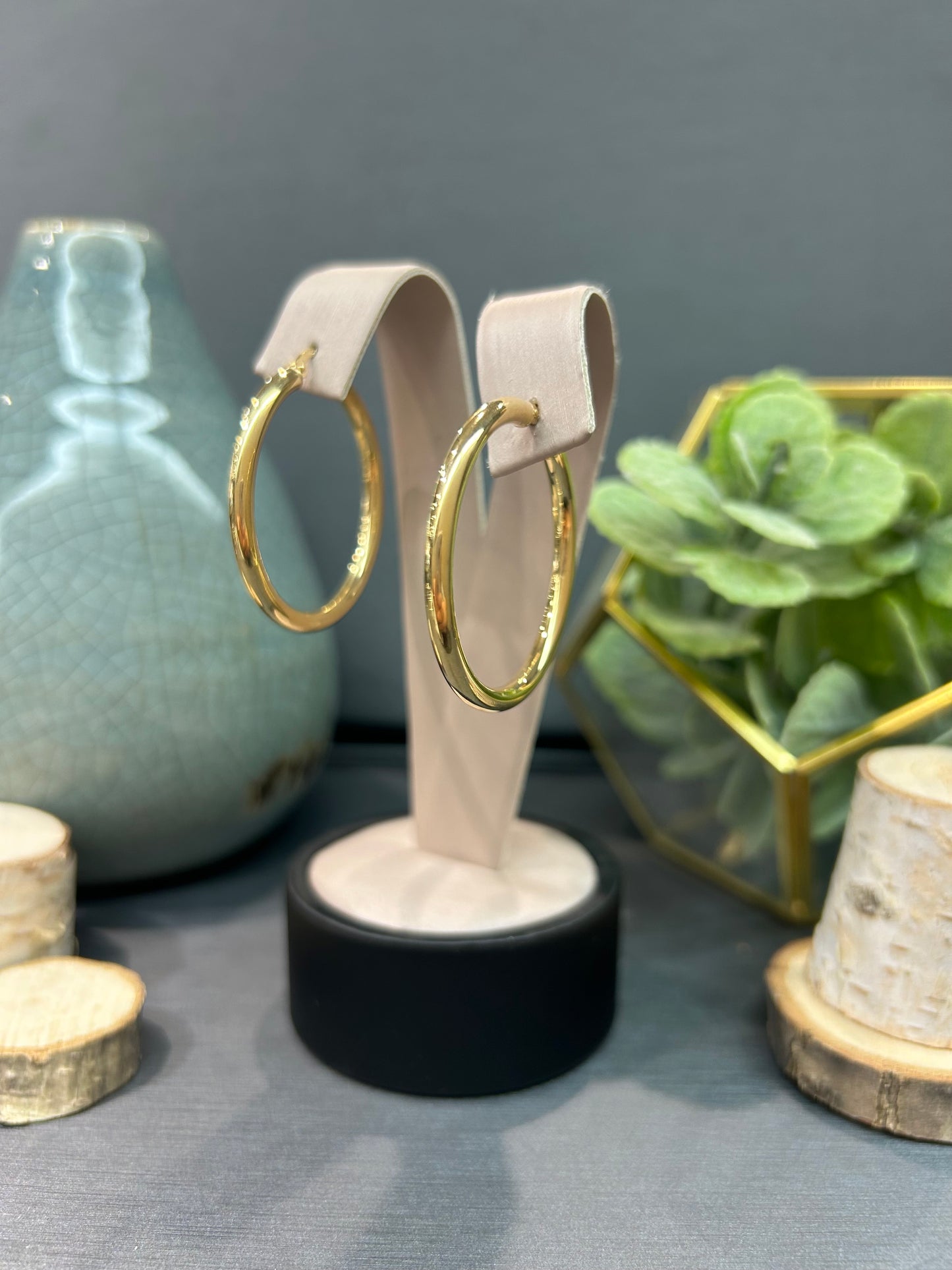 10k Yellow Gold Polished Tube Hoop Earrings