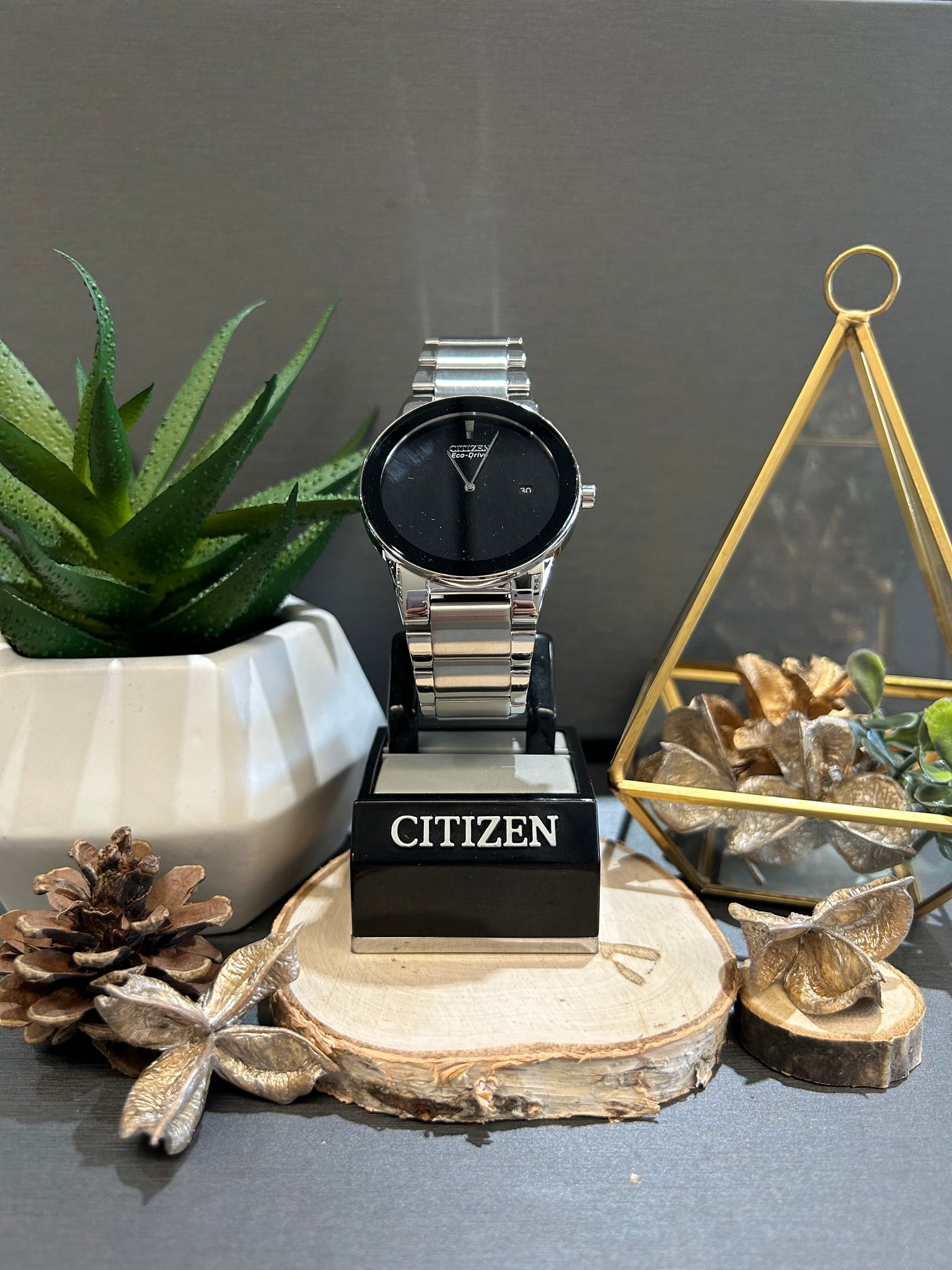 Citizen eco drive black face hot sale