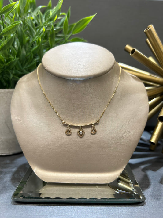 10k Yellow Gold 0.03ctw Diamond Dangle Bar Necklace
