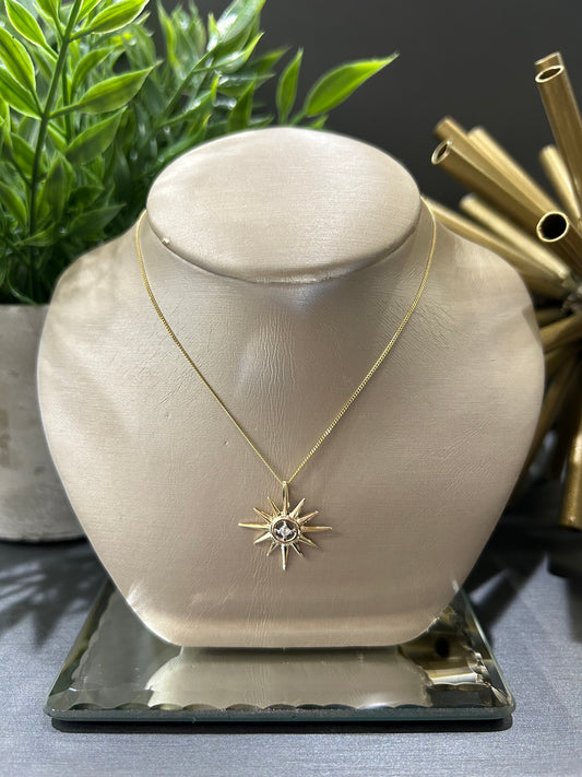 10k Yellow Gold 0.02ct Diamond North Star Pendant