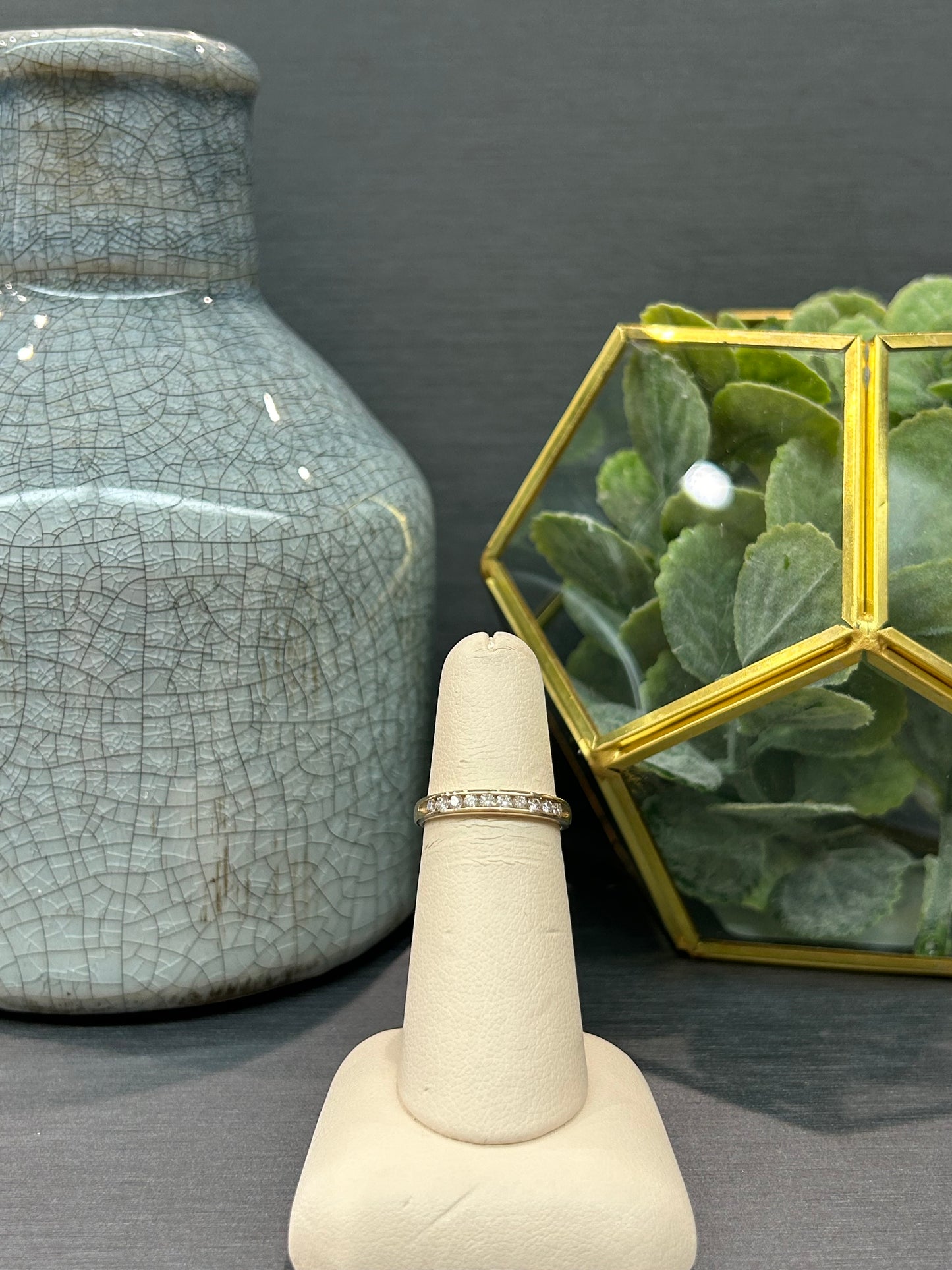 10k Yellow Gold Diamond Channel Band