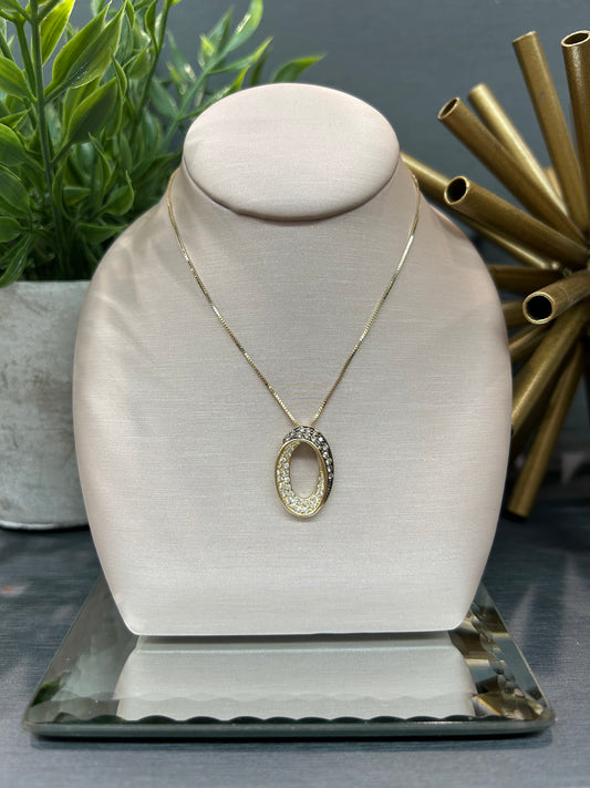 10k Yellow Gold 0.32ctw Brown and White Diamond Pendant