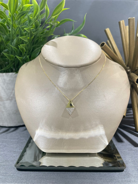 10k Yellow Gold 0.15ctw Diamond Shape and Accent Pendant