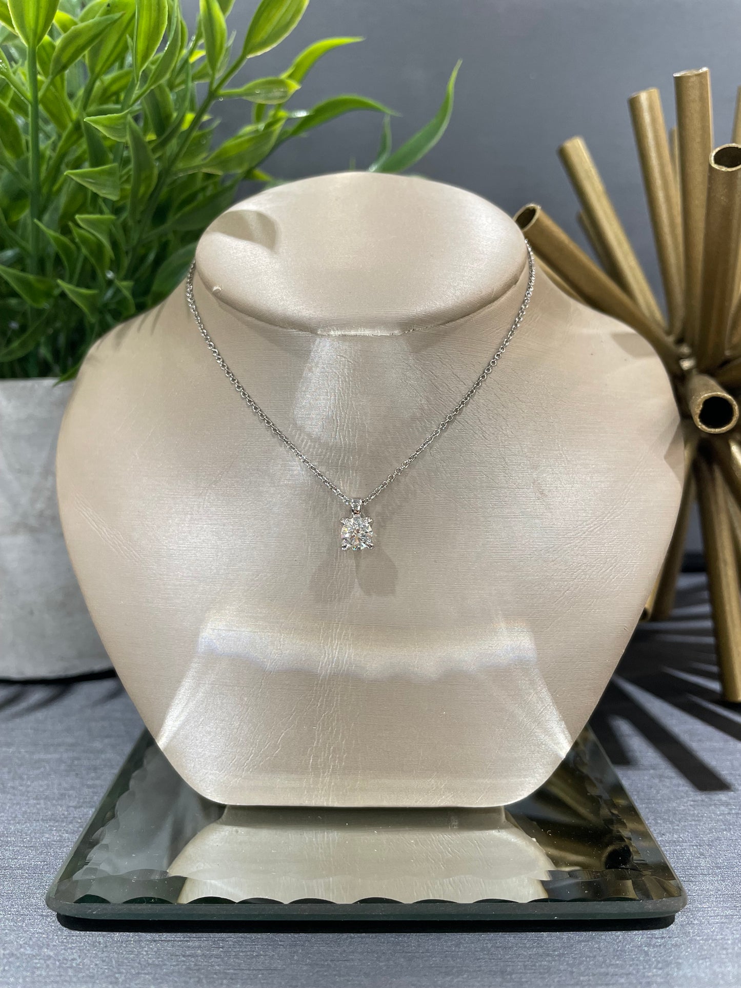 14k White Gold 0.50ct Lab Diamond Pendant