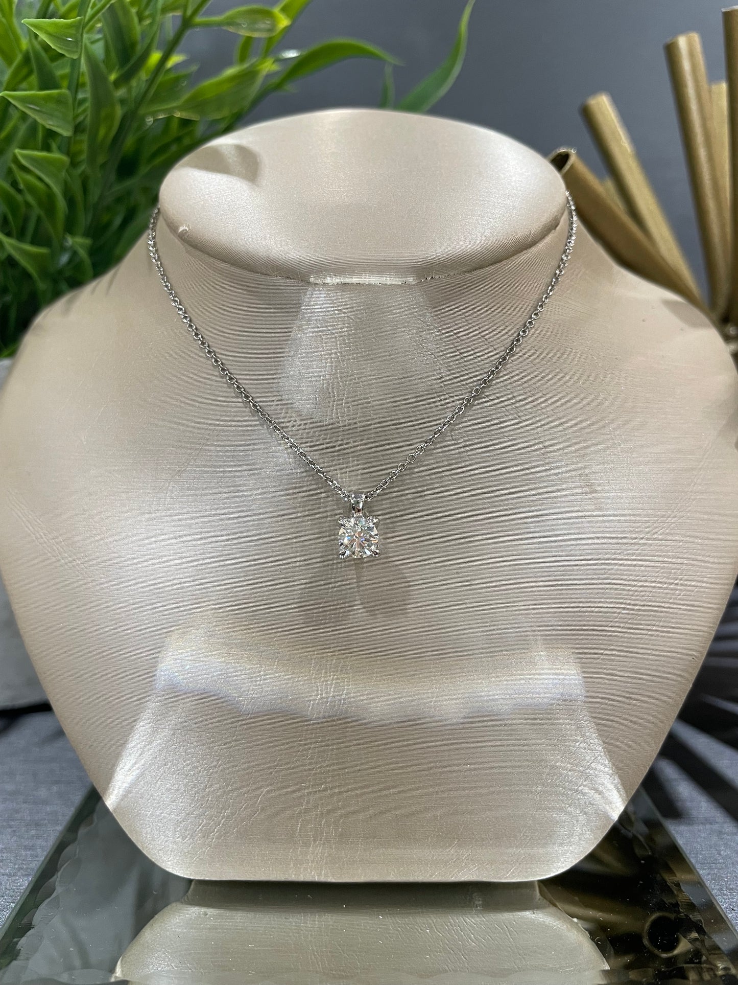 14k White Gold 0.50ct Lab Diamond Pendant