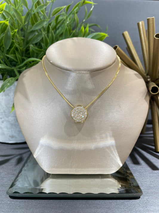 14k Yellow Gold 0.69ctw Diamond Pave Max Strauss Pendant