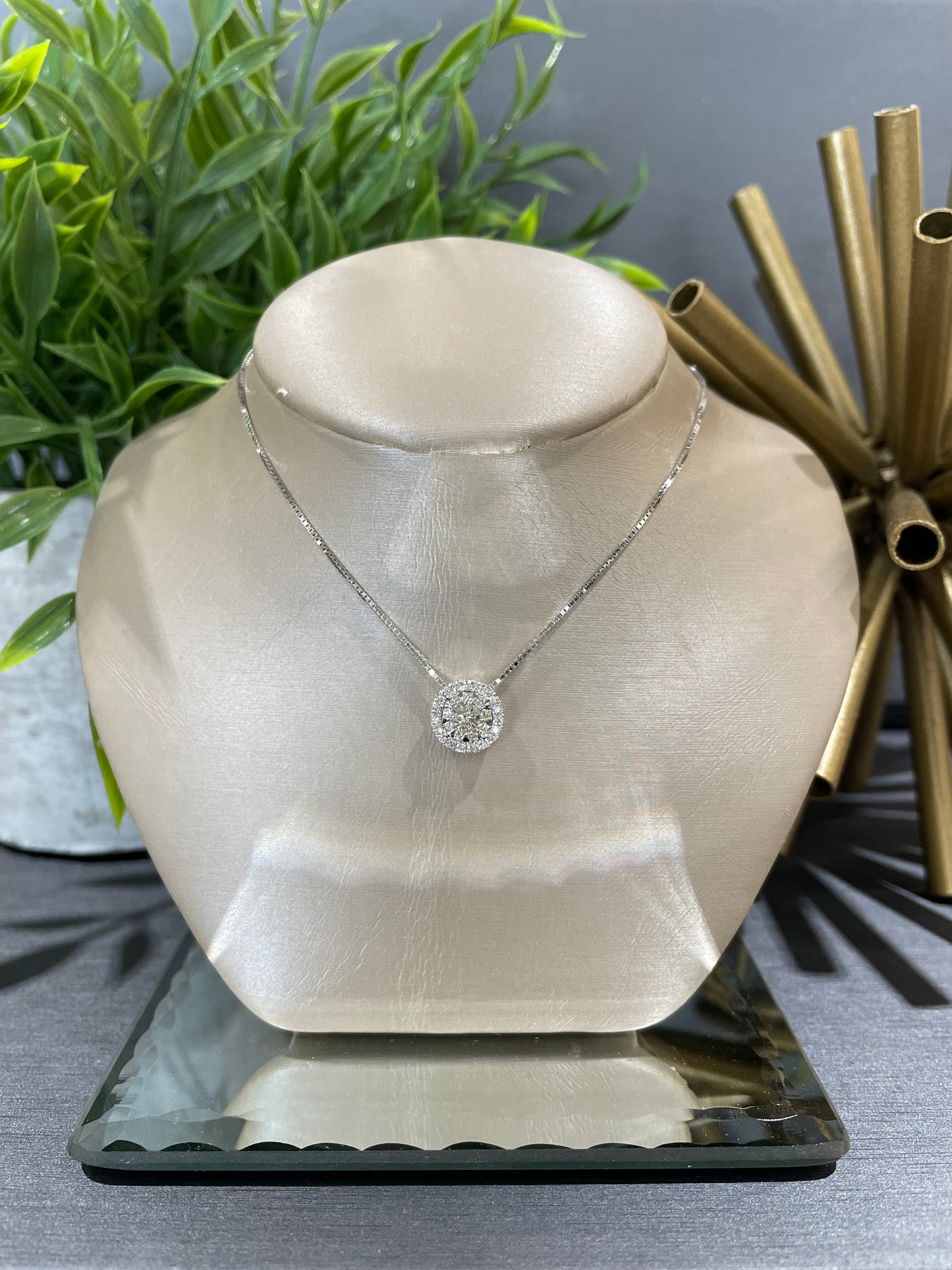 14k White Gold 0.51ctw Diamond Max Strauss Pendant