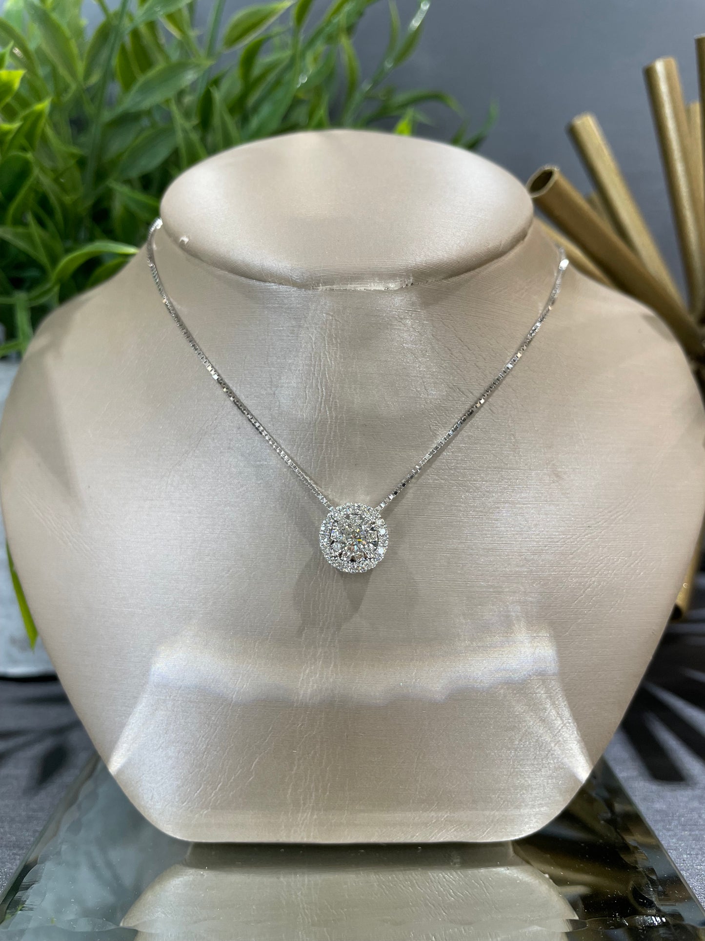 14k White Gold 0.51ctw Diamond Max Strauss Pendant