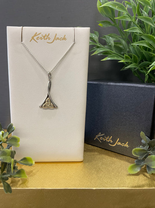 Silver and 10k Yellow Gold Celtic Trinity Pendant