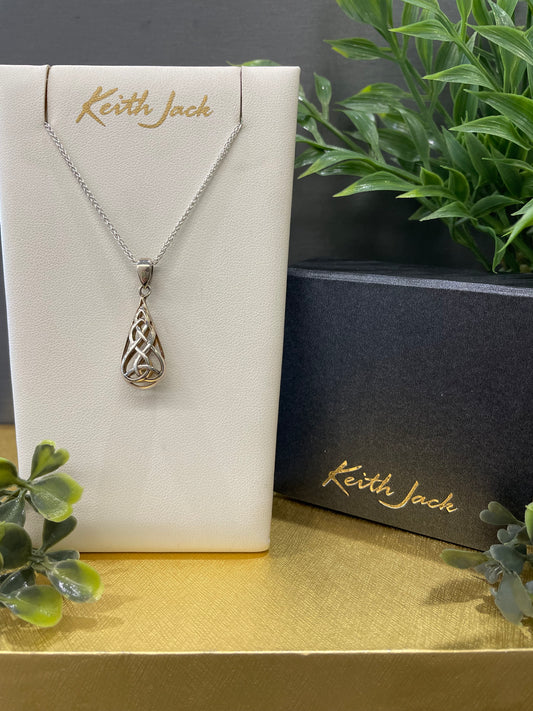 Silver and 22k Yellow Gold Gilding Teardrop Trinity Pendant
