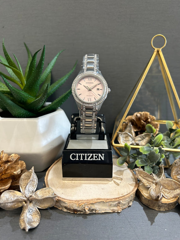 Citizen eco drive pink on sale face