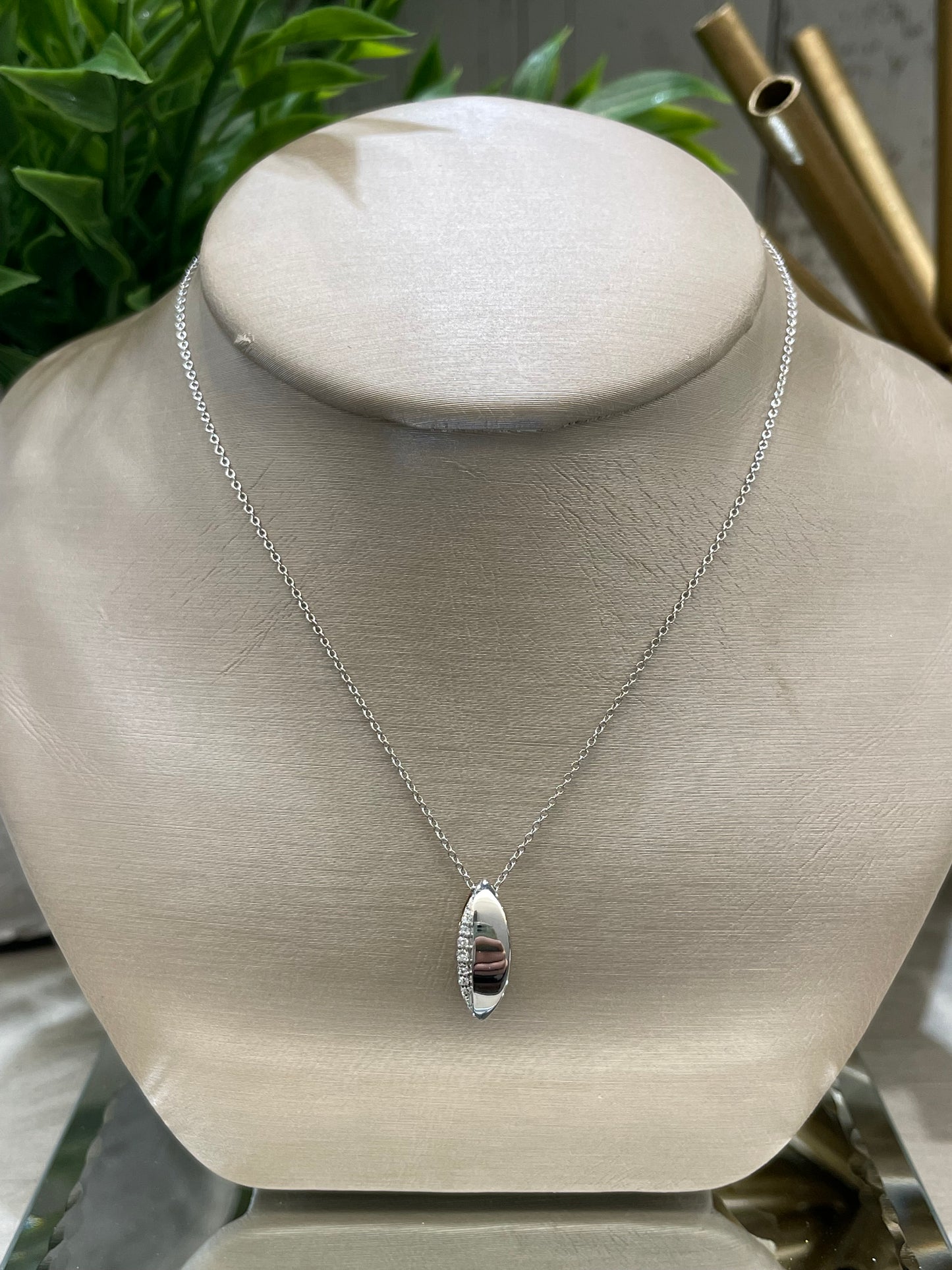 10k Two-Tone 0.06ctw Diamond Reversible Pendant