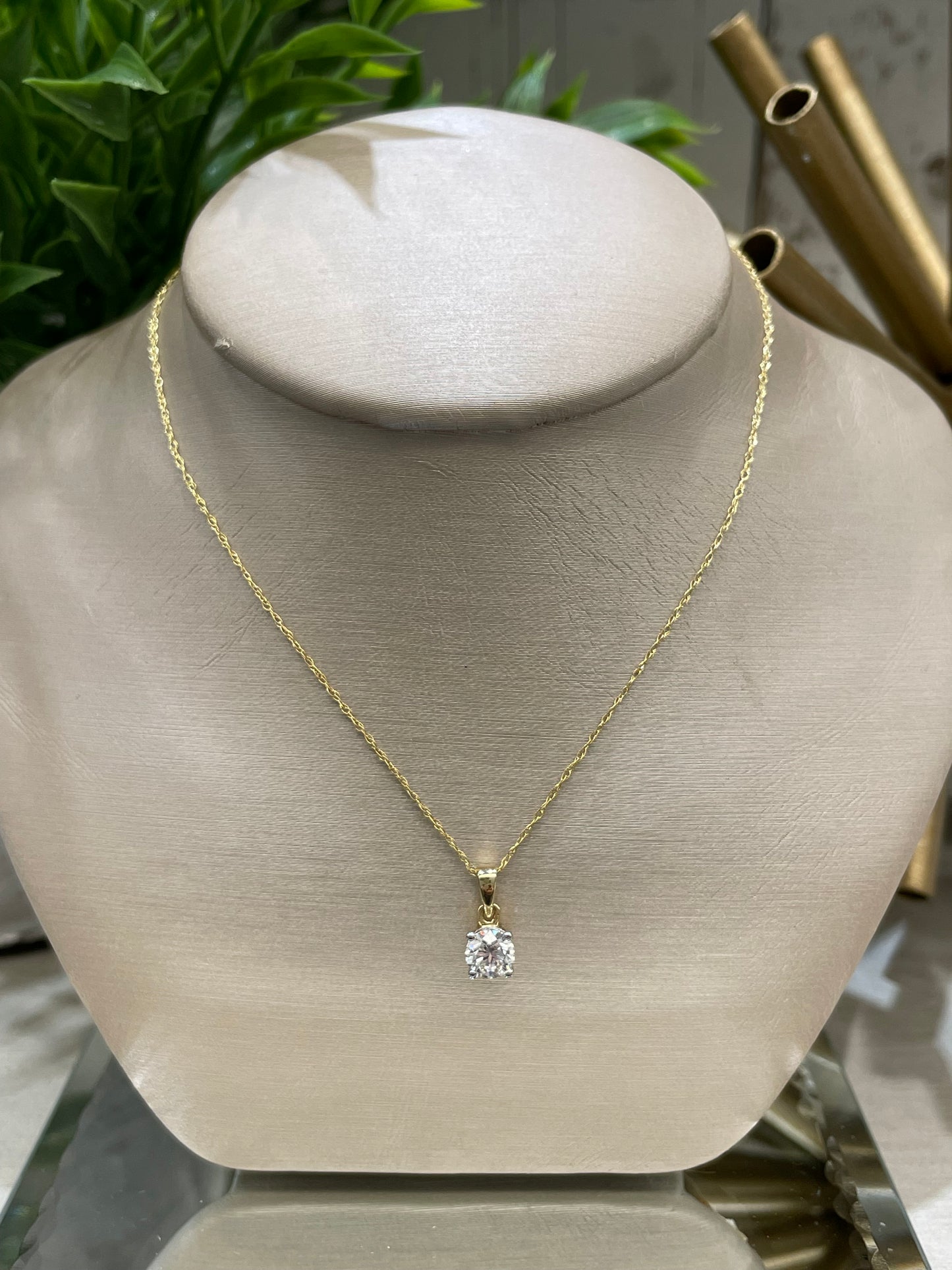 14k Yellow Gold 0.53ct Lab Diamond Pendant
